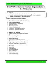 CHAPTER 8 Tourism Organization .